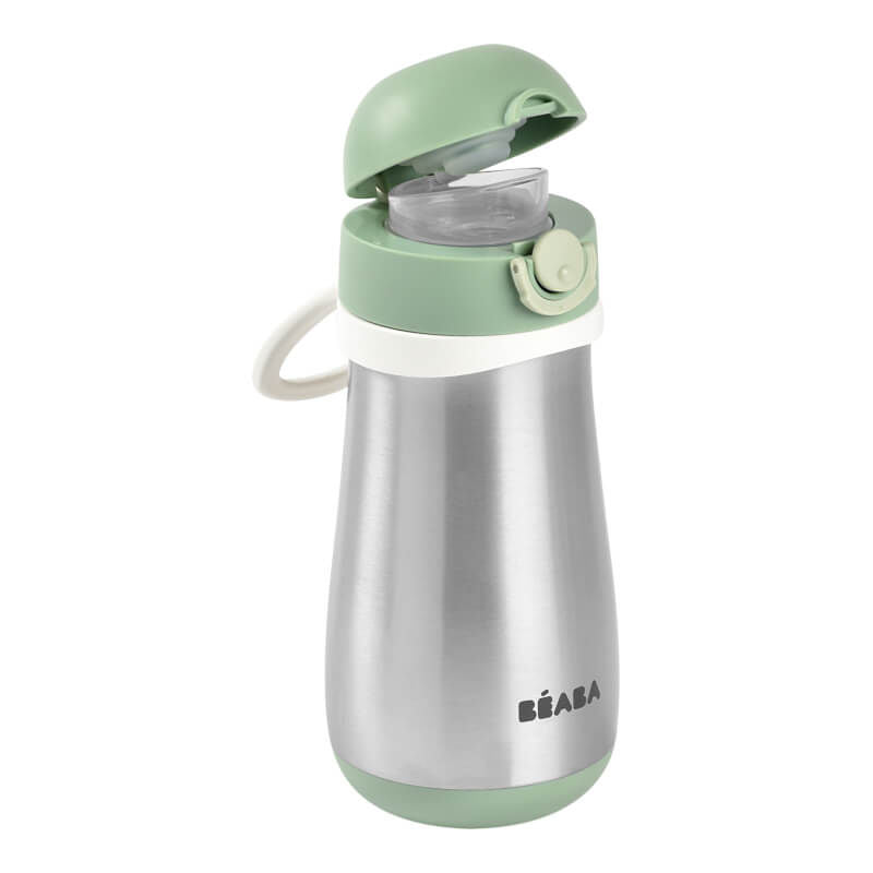Beaba Stainless Steel Spout Bottle 350ml - Sage Green