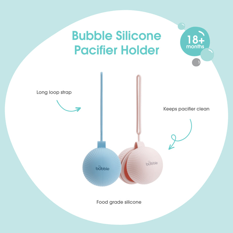 Bubble Silicone Pacifier Holder - Blue