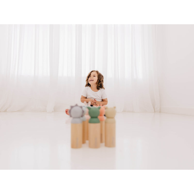 Bubble Wooden Animal Bowling Set