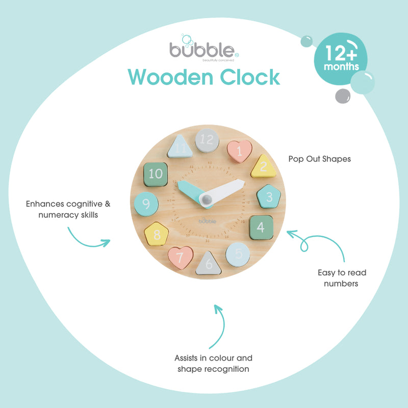 Bubble Wooden Learning Clock