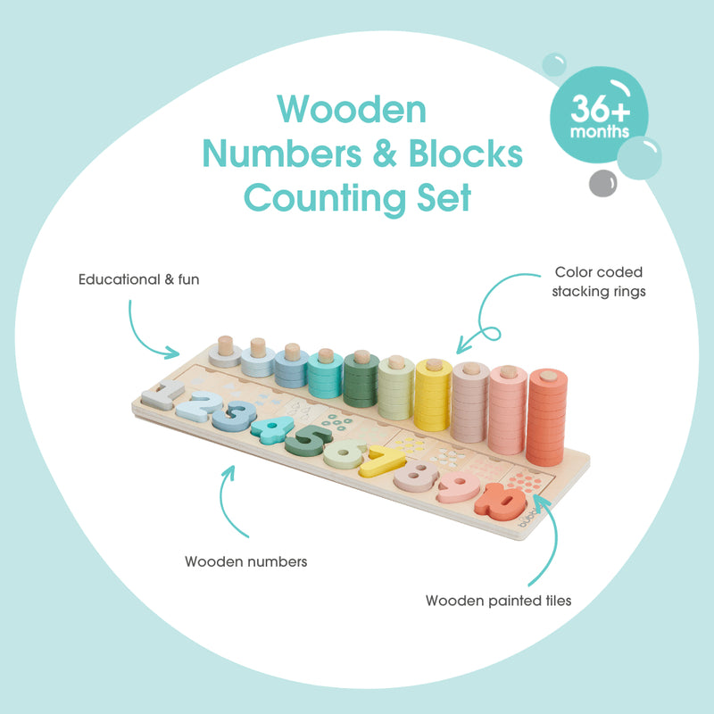 Bubble Wooden Numbers & Blocks Counting Set