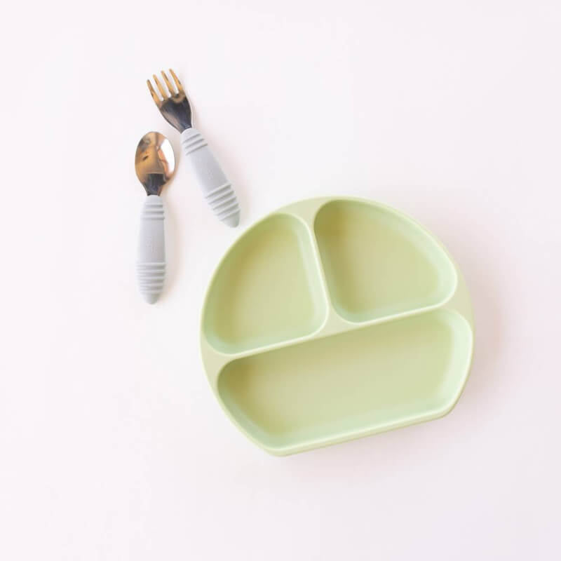 Bumkins Silicone Suction Plate - Sage