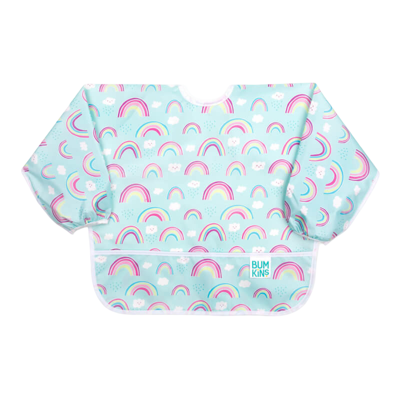 Bumkins Waterproof Sleeved Bib - Rainbows