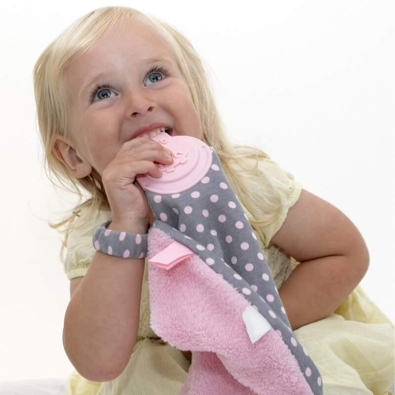 Cheeky Chompers Comfortchew - Polka Dot Pink