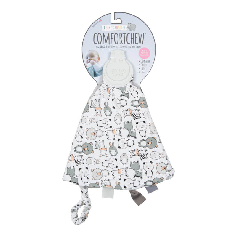 Cheeky Chompers Comfortchew Baby Comforter with Teether - Panda Pals