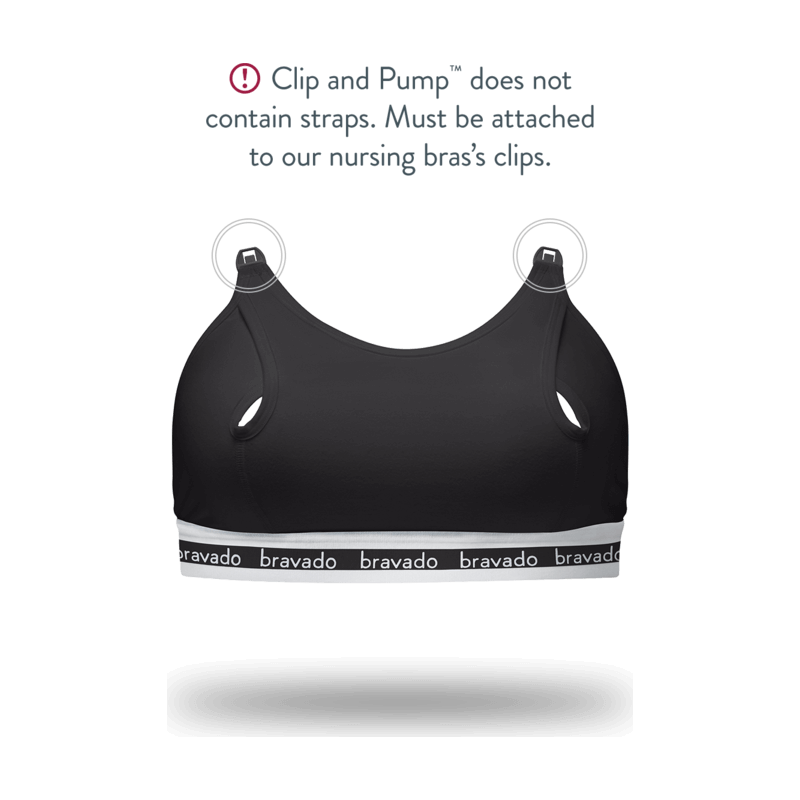 Bravado Designs Clip and Pump Sustainable Hands-Free Nursing Bra Accessory - Black
