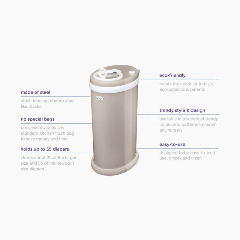 Nappy Bin - Matte Taupe