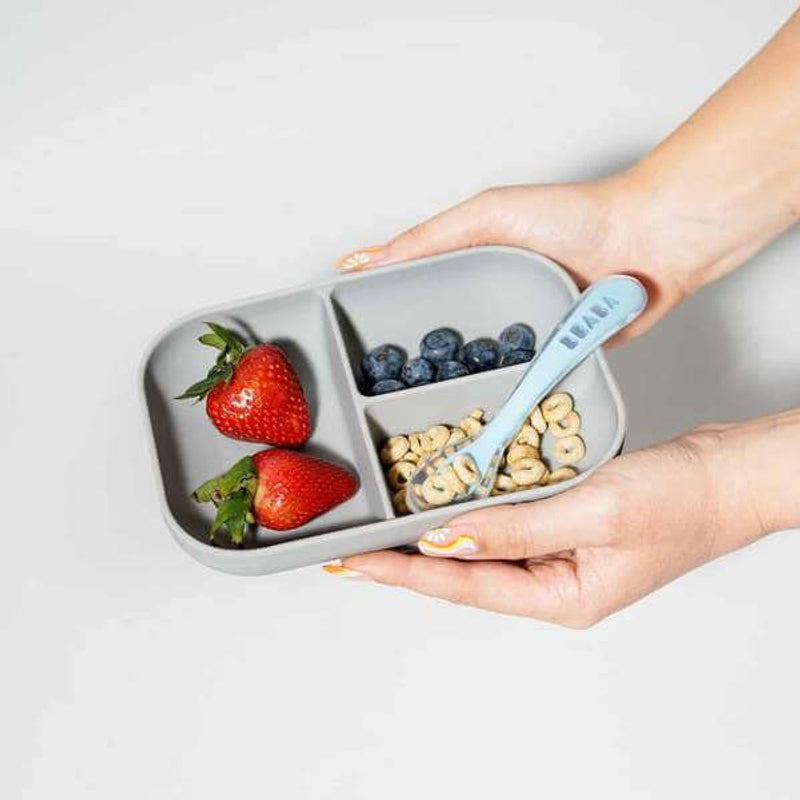 Divided Silicone Plate and Spoon Set