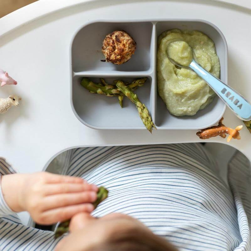Divided Silicone Plate and Spoon Set