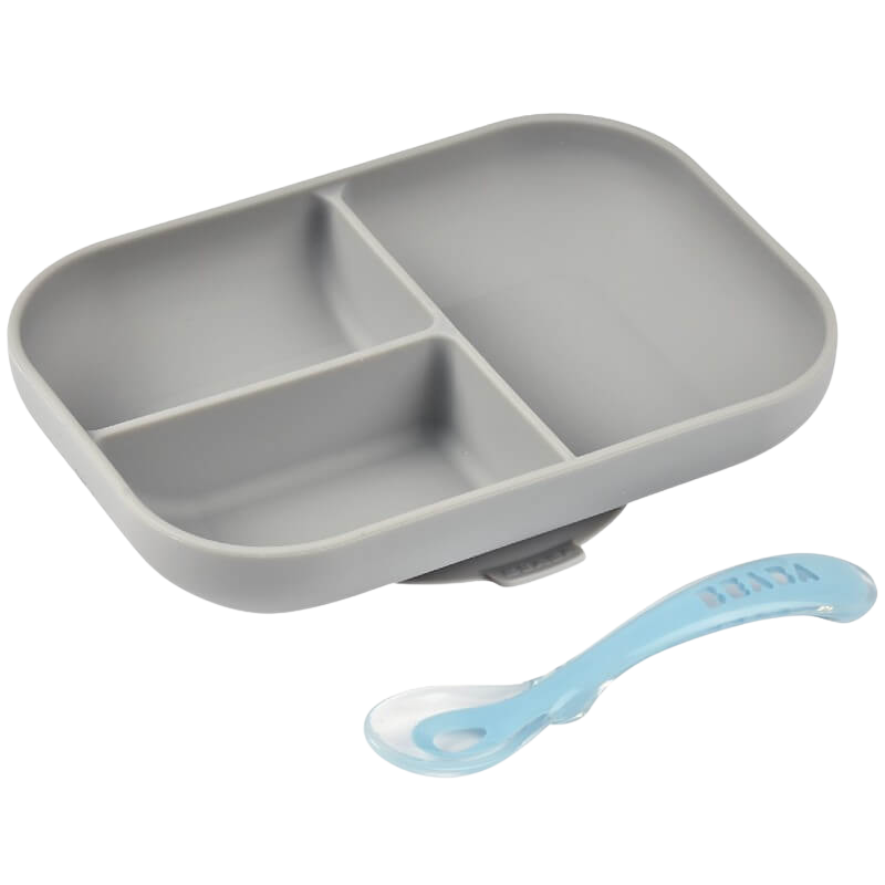 Divided Silicone Plate and Spoon Set