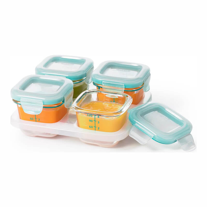 OXO Tot Glass Baby Blocks™ - Teal 4x4oz
