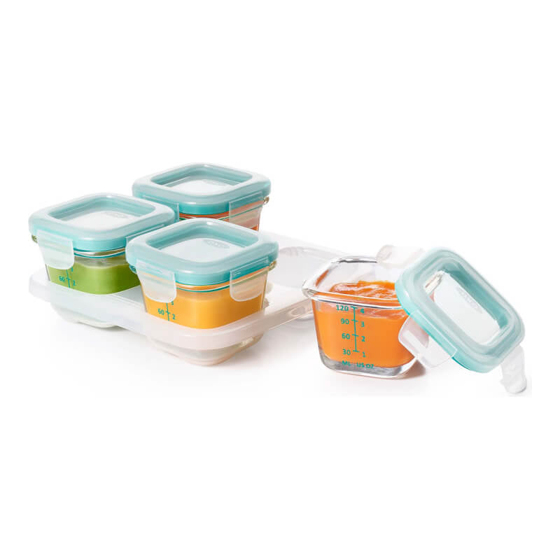 OXO Tot Glass Baby Blocks™ - Teal 4x4oz