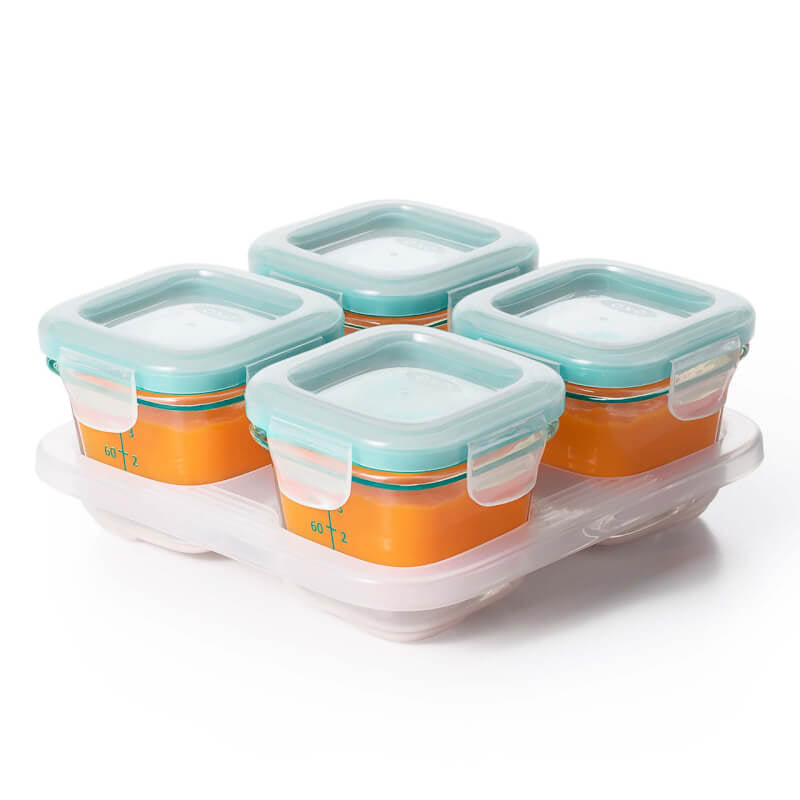 OXO Tot Glass Baby Blocks™ - Teal 4x4oz