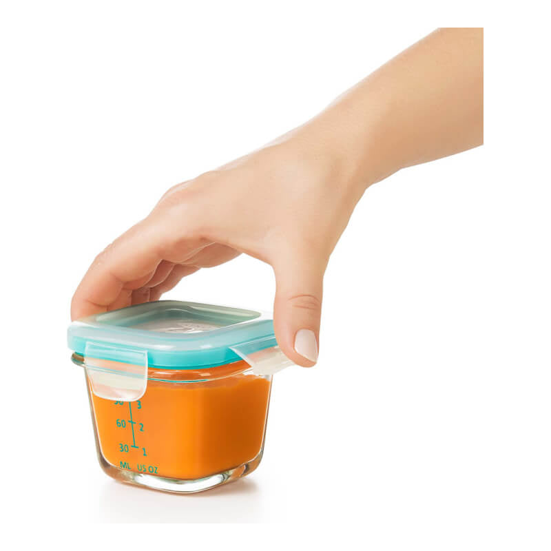 OXO Tot Glass Baby Blocks™ - Teal 4x4oz