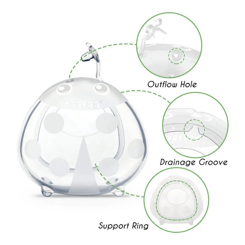 Haakaa Ladybug Silicone Breast Milk Collector with Caramel Storage Bag
