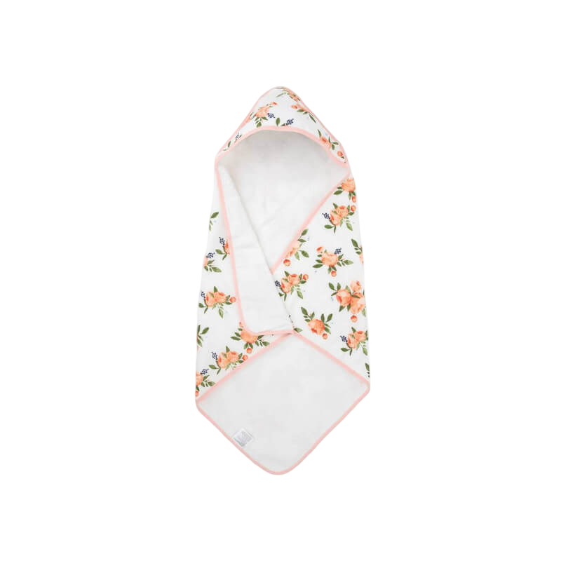 Little Unicorn Hooded Towel & Wash Cloth - Watercolour Roses