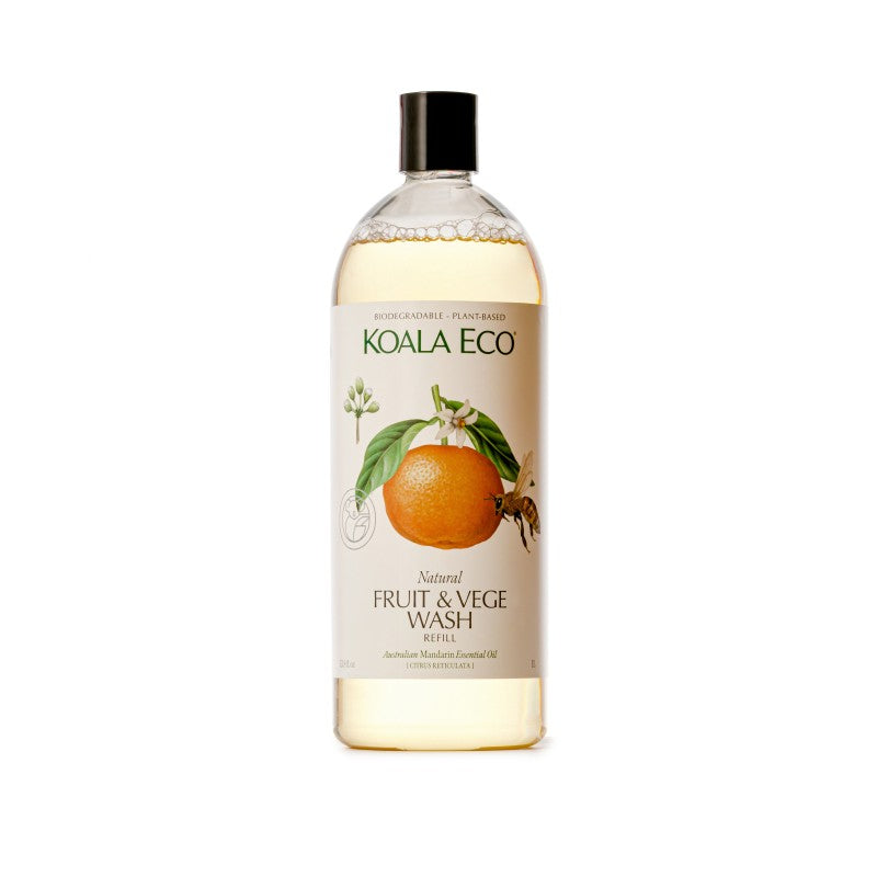 Koala Eco Natural Fruit & Vegetable Wash Mandarin Essential Oil - 1L Refill