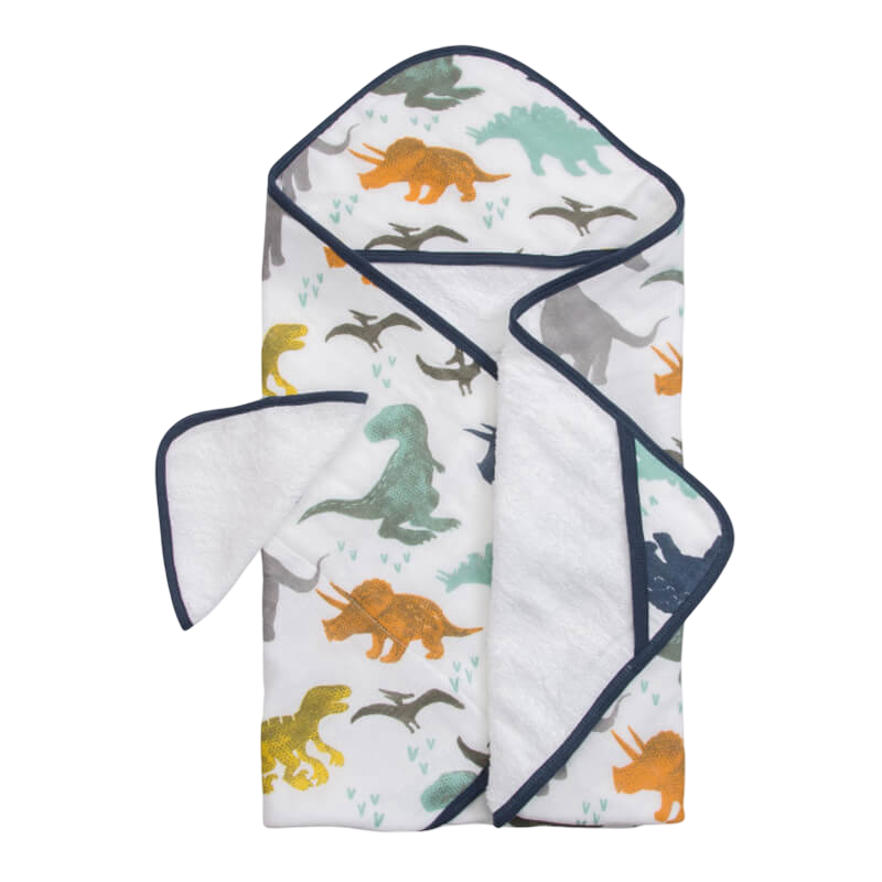 Little Unicorn Hooded Towel & Wash Cloth - Dino Friends