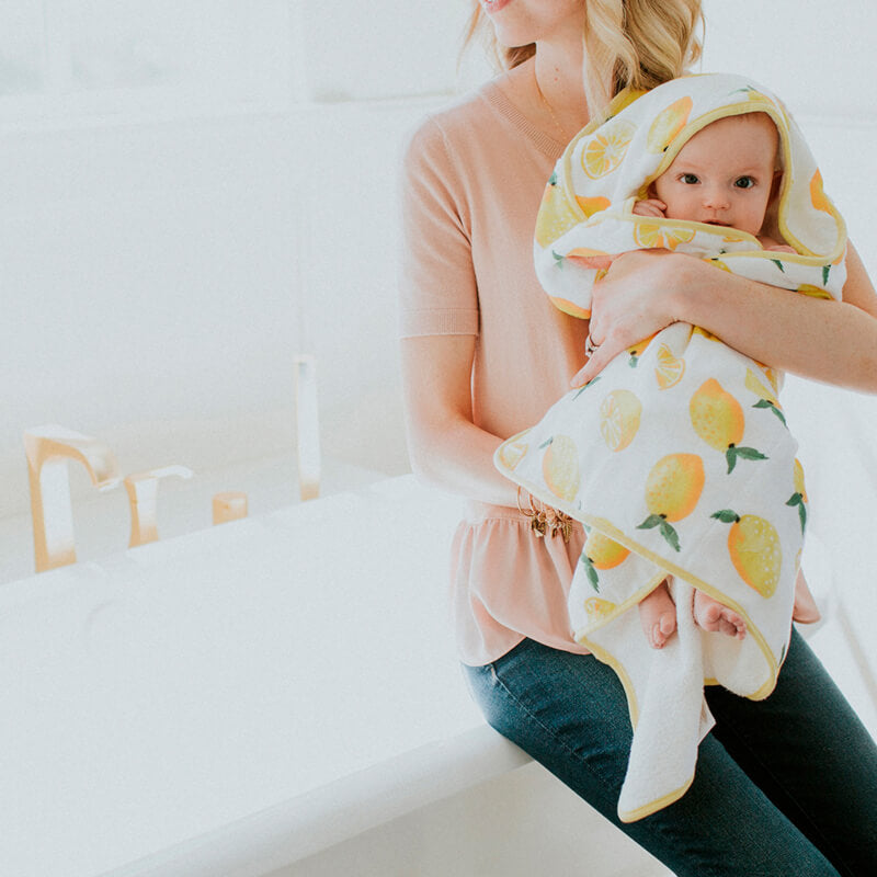 Little Unicorn Hooded Towel & Wash Cloth - Lemon