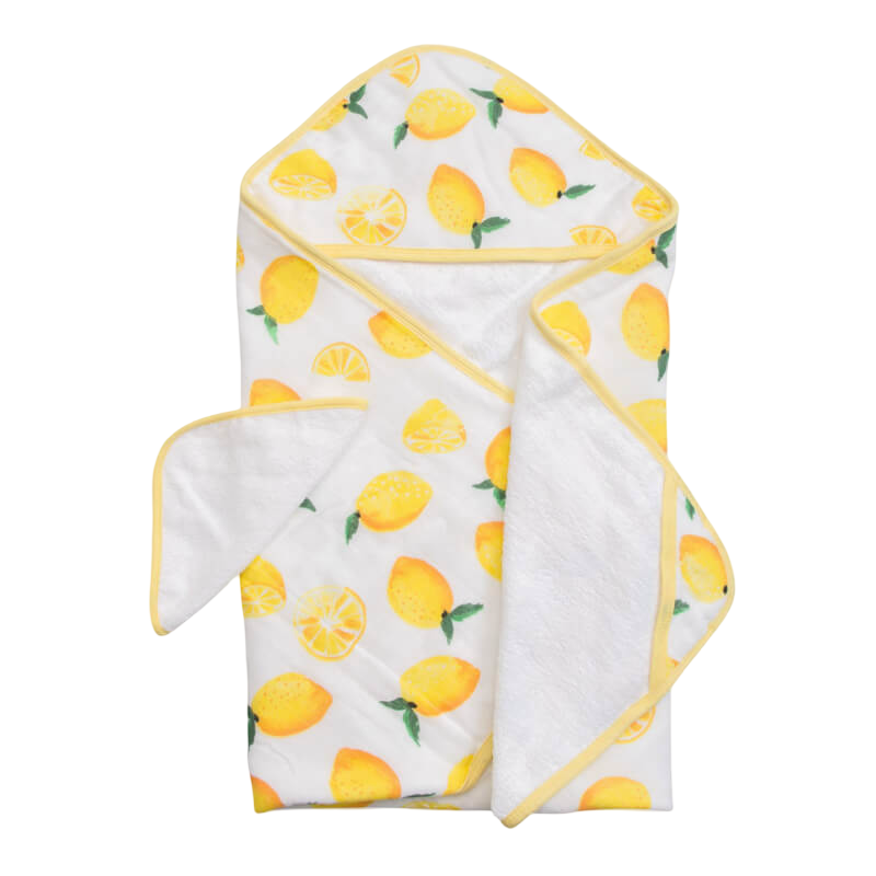 Little Unicorn Hooded Towel & Wash Cloth - Lemon