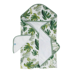 Little Unicorn Hooded Towel & Wash Cloth - Tropical Leaf
