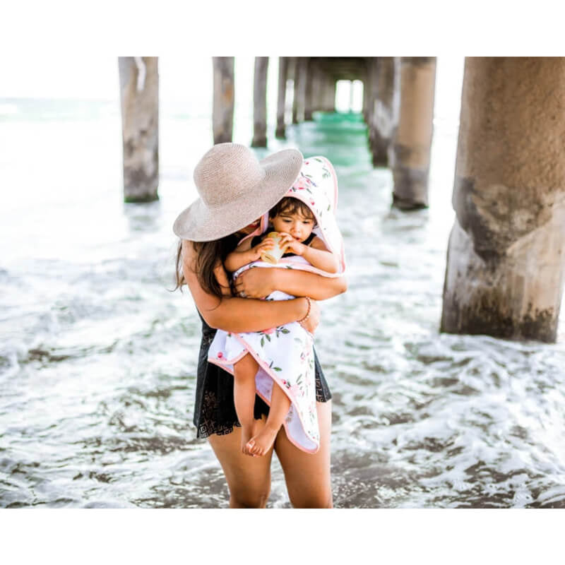 Little Unicorn Hooded Towel & Wash Cloth - Watercolour Roses
