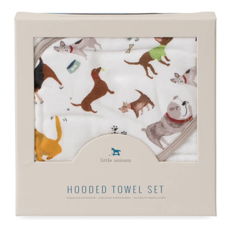 Little Unicorn Hooded Towel & Wash Cloth - Woof