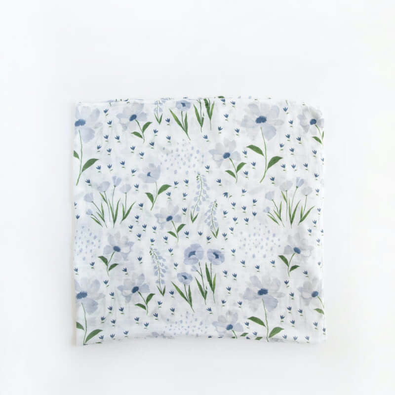 Little Unicorn Muslin Swaddle - Blue Windflower