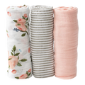 Little Unicorn Muslin Swaddle Set - Watercolour Roses