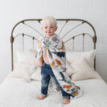 Little Unicorn Muslin Swaddle Set - Dino Friends 2