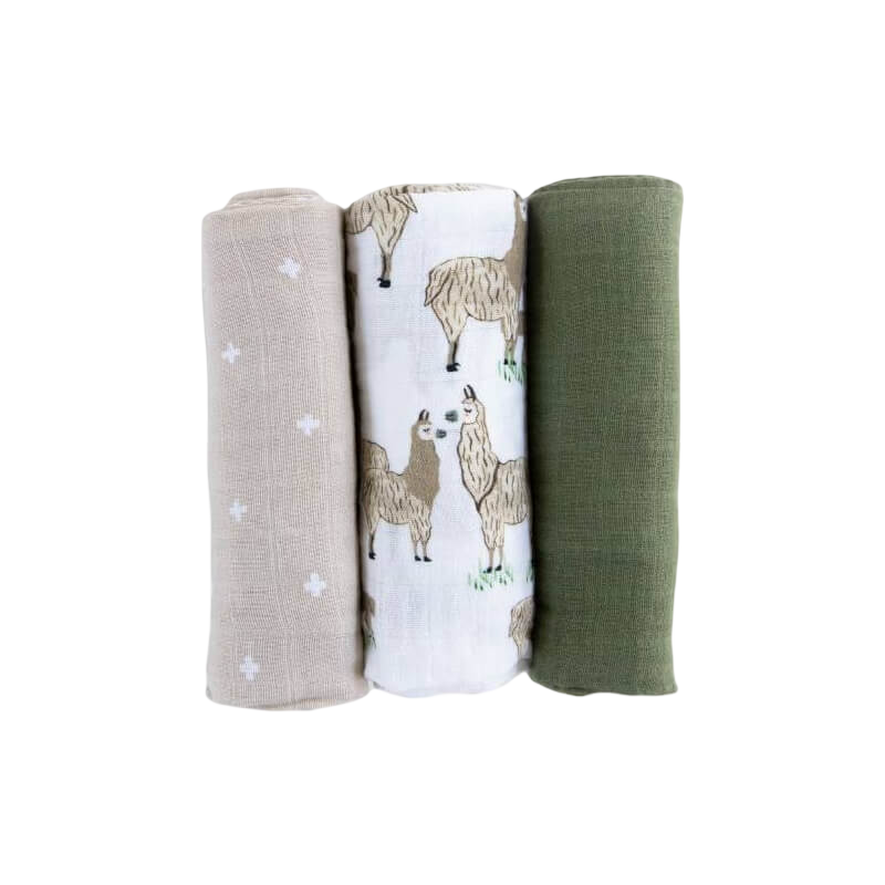 Little Unicorn Muslin Swaddle Set - Llama Llama