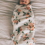 Little Unicorn Muslin Swaddle Set - Watercolour Roses