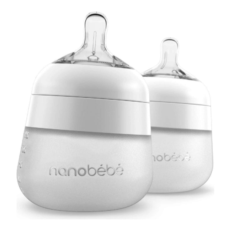 Nanobebe 150ml Flexy Silicone Bottles - White
