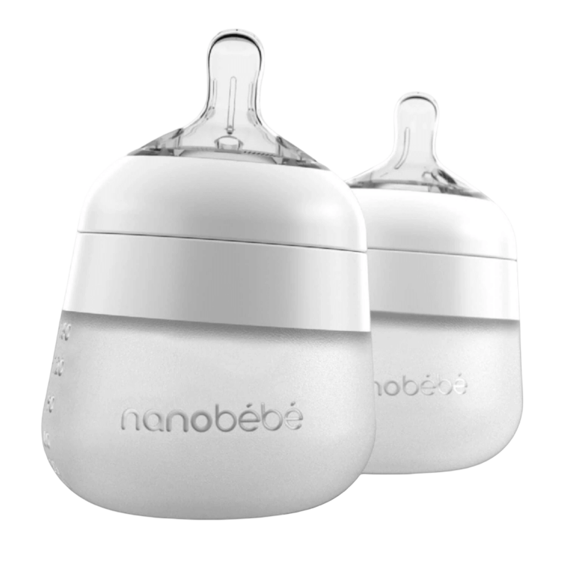 Nanobebe 150ml Flexy Silicone Bottles - White