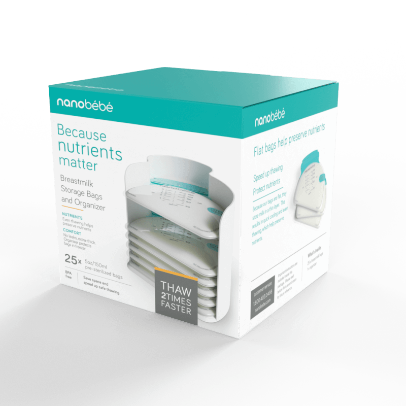 Nanobebe 25 Breastmilk Storage Bags and Organiser