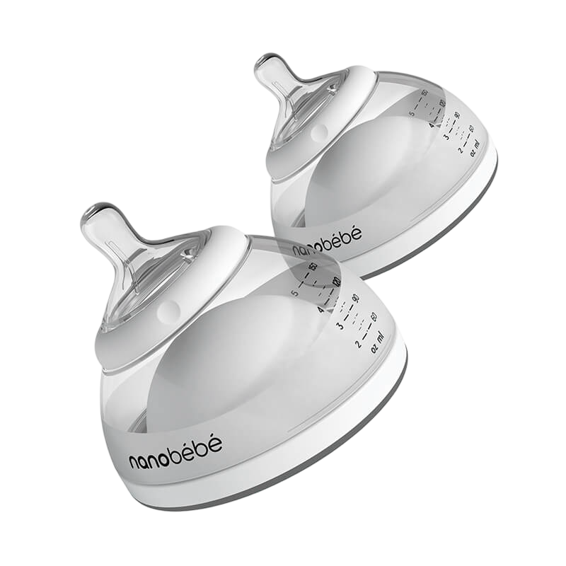 Nanobebe Breastmilk Bottle 2 Pack – Gray