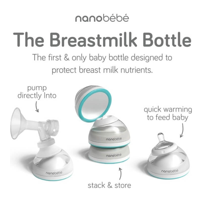 Nanobebe Breastmilk Bottle - Gray