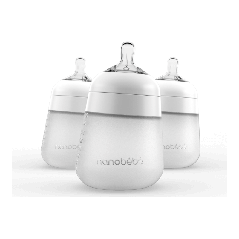 Nanobebe Flexy Silicone Bottle 3-pack - White