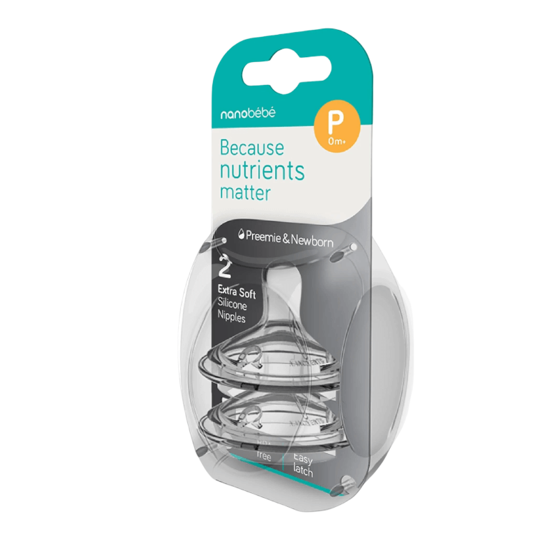 Nanobebe Silicone Teats Twin-Pack - Premmie & Newborn