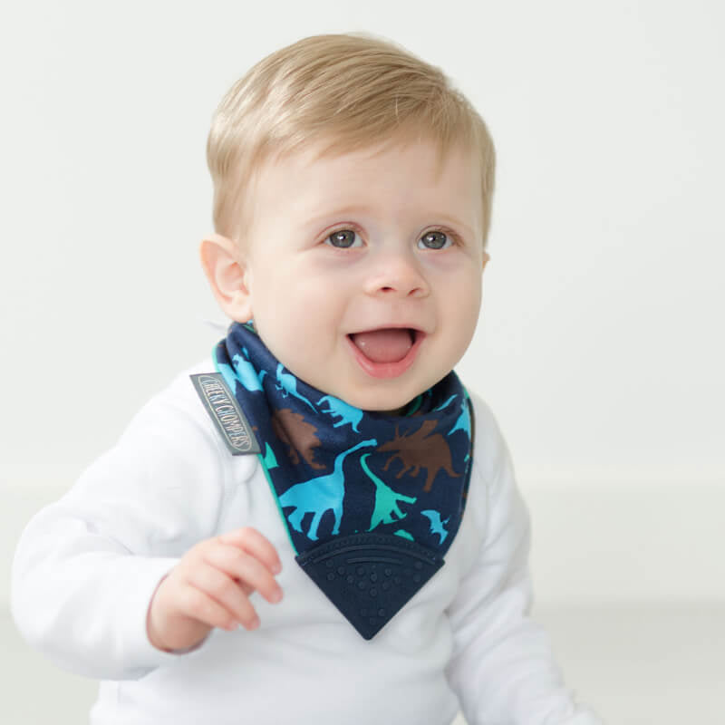 Cheeky Chompers Neckerchew Teething Dribble Bib - Dino Friends