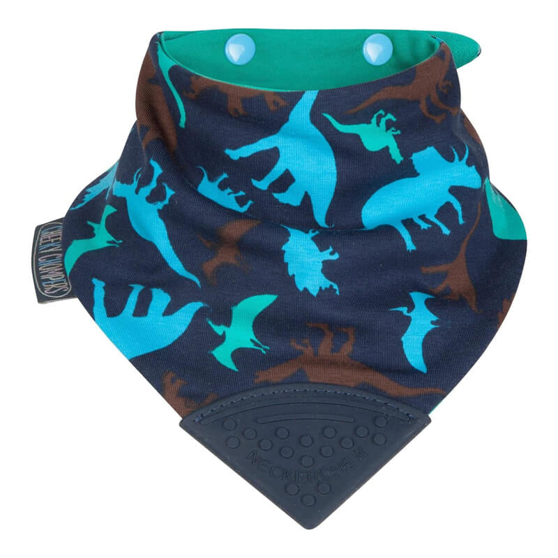 Cheeky Chompers Neckerchew Teething Dribble Bib - Dino Friends