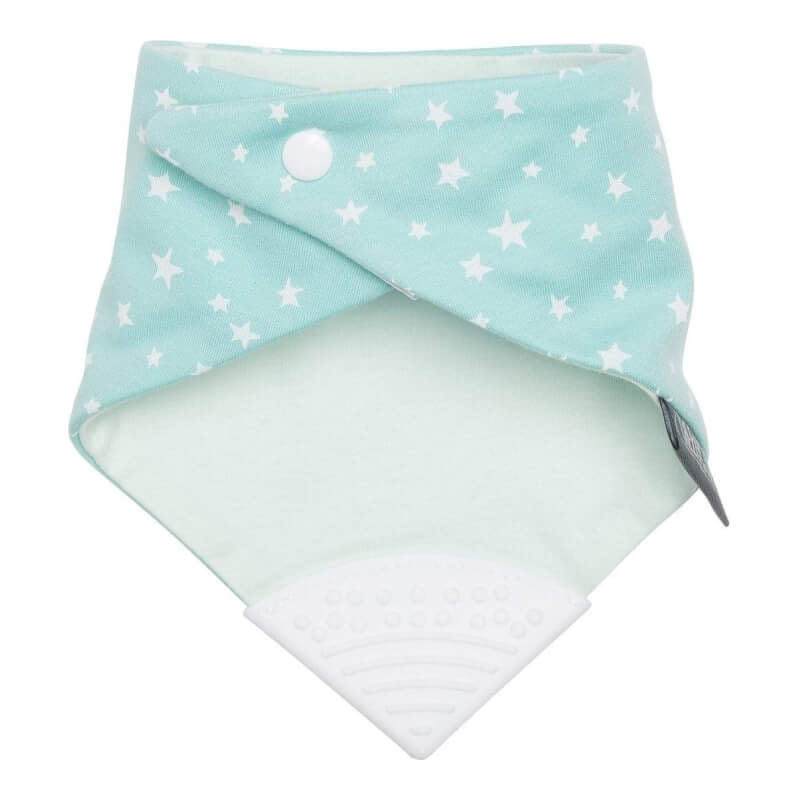 Cheeky Chompers Neckerchew Teething Dribble Bib - Sage Stars