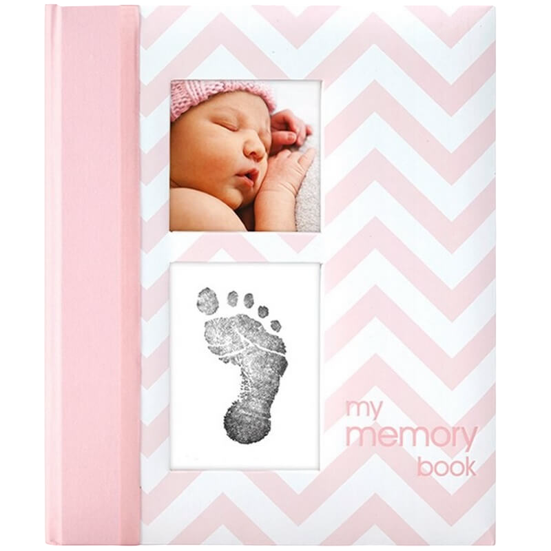 Pearhead Chevron Baby Book - Pink