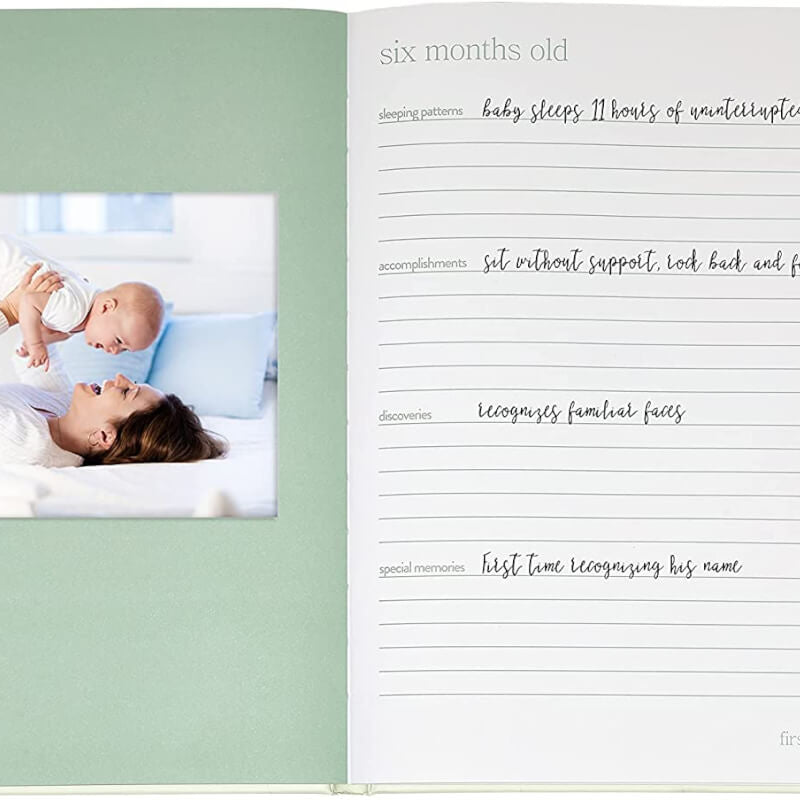 Pearhead Leaves Babybook - Sage