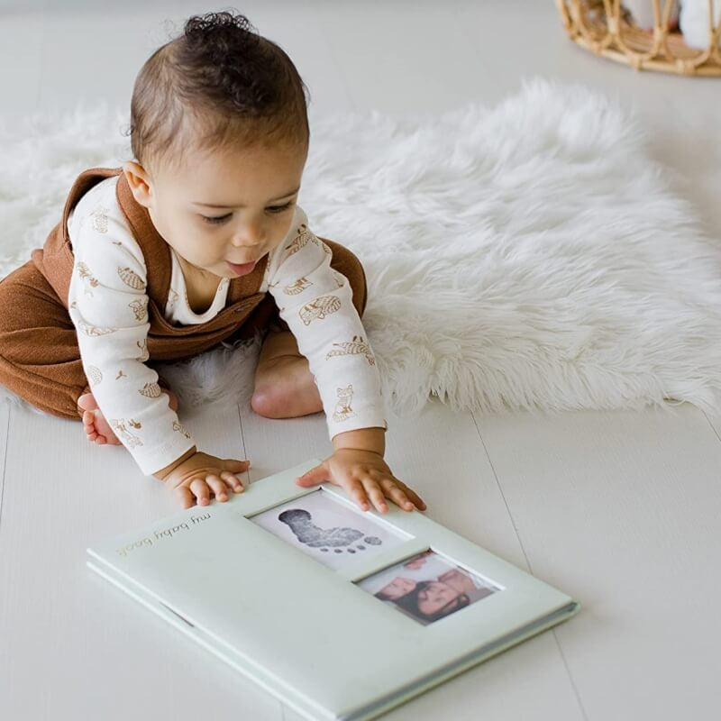 Pearhead Leaves Babybook - Sage