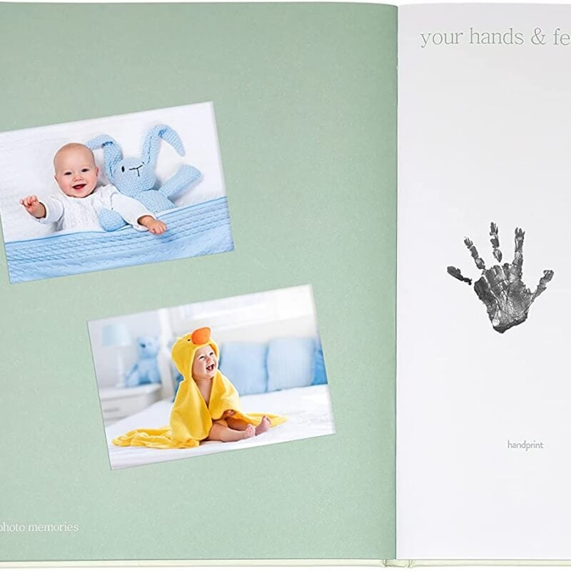 Pearhead Leaves Babybook - Sage