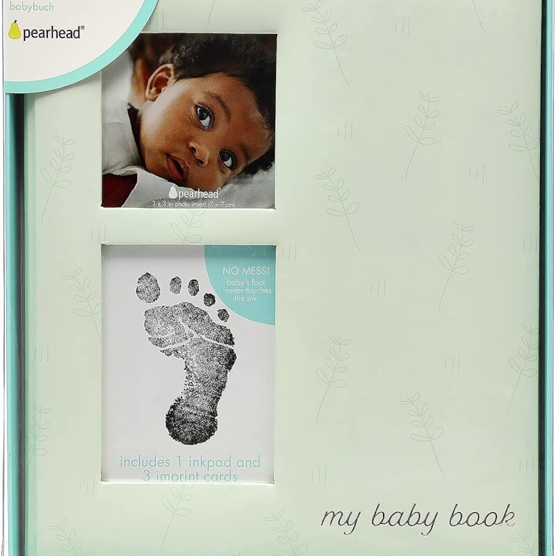 Pearhead Leaves Babybook - Sage