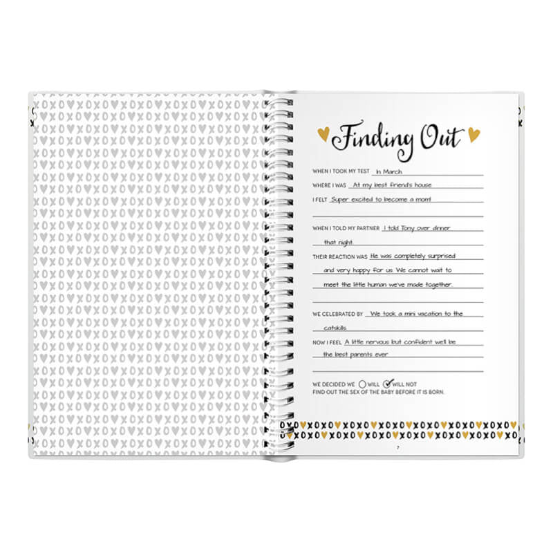 Pearhead Pregnancy Journal - Black/White/Gold
