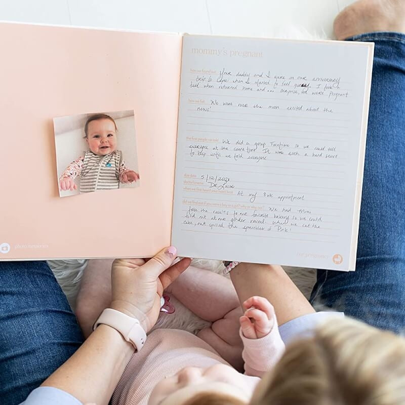 Pearhead Rainbow Babybook - Blush
