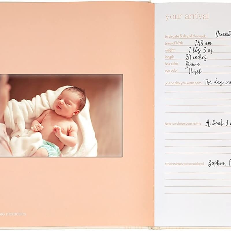 Pearhead Rainbow Babybook - Blush